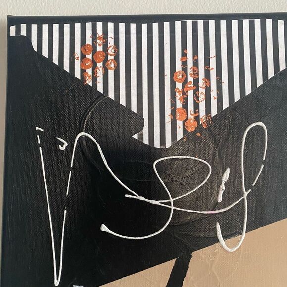 Abstract Art Painting Minimalist Mixed Media 10x20 - Picture 2 of 4